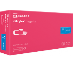 Rękawiczki różowe Nitrylex Magenta M